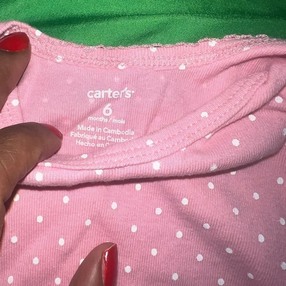 Carters Pink and Gray Polka Dot Kids Bodysuit Set